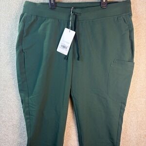 Mandala Scrubs Slim Pants Women's XL Petite Midnight Green Medical Workwear NEW